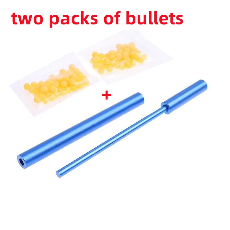 Soft Pinball Launcher Guns Toy Aluminum Alloy Small Ball Shooter Crackling Tube Bamboo Shooting Game Interesting Cracking Toys