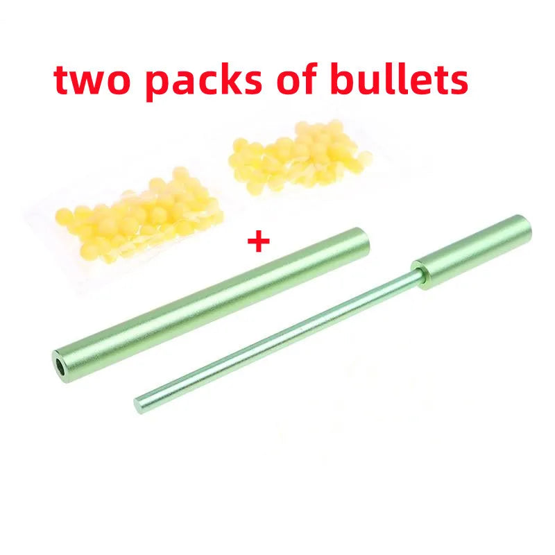 Soft Pinball Launcher Guns Toy Aluminum Alloy Small Ball Shooter Crackling Tube Bamboo Shooting Game Interesting Cracking Toys