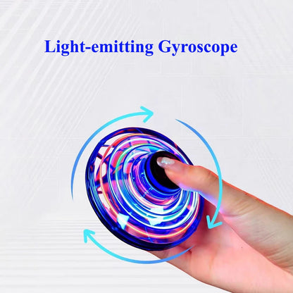 1pc Teenager Flying Spinner UFO Boomerang Mini Drone Magic Levitation Light-emitting Gyroscope Induction Decompression Toys